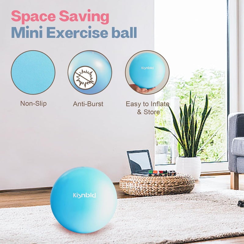 kisnbld Small Exercise Ball, 9 Inch Mini Pilates Ball, Anti Burst and Slip Resistant Mini Yoga Ball for Stability, Fitness, Physical Therapy, Stretching & Core Strength Workout at Home Gym & Office - Image 5